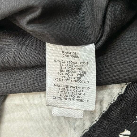 RALPH LAUREN Black & White Floral Fit Flare Dress Pockets Size 6 - Picture 9 of 10